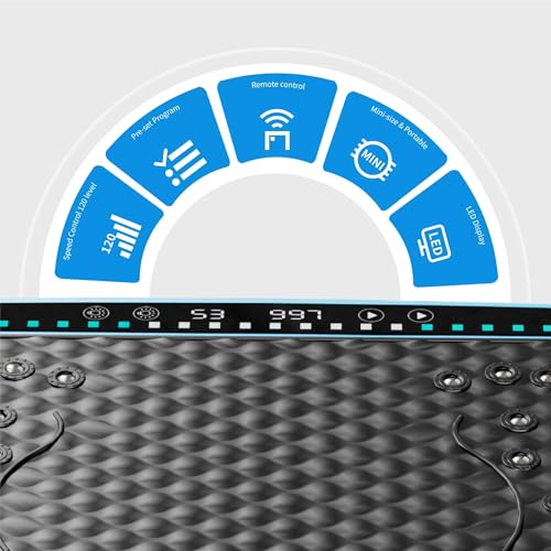 Image of Vibration Plate Machine with Resistance Bands and Remote Control 125 Speed Levels 450LB Capacity Whole Body Oscillating Platform for Home Use