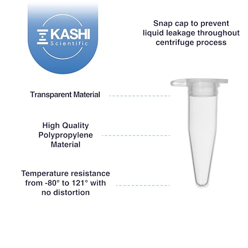 Image of Kashi Scientific 0.2mL Clear Snap Cap PCR Tube with Graduation, Lab Grade Polypropylene Plastic [0.2mL, 1000]