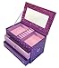 Jewelry Box for Girls - Pink and Purple Sparkles with Hearts and Pink and Purple Trim (Purple)