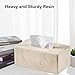 Natural Travertine Textures Tissue Box Cover Rectangular (Only Suitable for Standard Sized Tissue Box) for Decor,Resin Tissue Box for Bathroom Countertop,Bedside,Office（Made of Resin, Height of 4 in