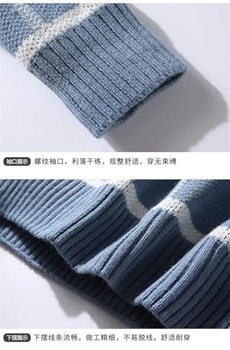 Men's Classic Winter Plaid Warm Sweater Slim Fit Wool Pullover3