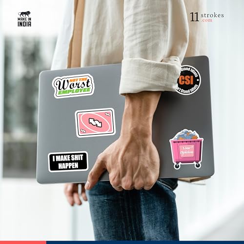 Image of 11 Strokes Set of 100 Sarcastic Stickers - Funny Stickers, Meme Stickers for Phone Case, Self Adhesive Aesthetic Stuff Laptop Aesthetic Laptop Accessories