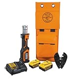 Klein Tools BAT207T54H Battery-Operated Bolt Cutter, Steel, Runs on 20V DeWALT 4 Ah Batteries Included, Cuts 7/16-Inch EHS Guy Wire and Grade 8 Bolts With 7 Ton Force, Lights to Illuminate