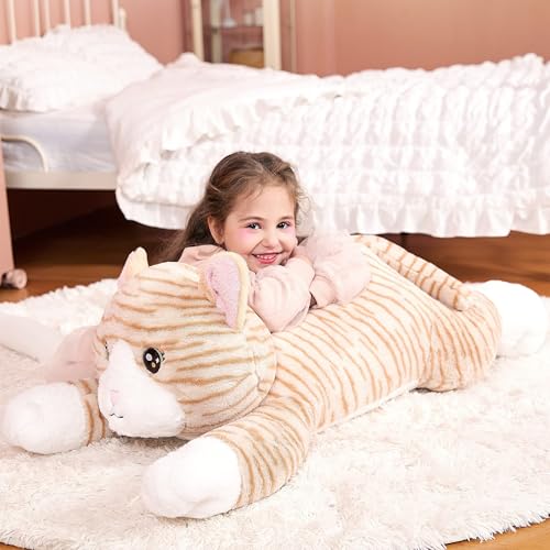 Image of IKASA Large Cat Cuddly Toy, Giant Soft Toy, 78 cm Large Plush Toy, Giant Plush Toy, Fluffy Jumbo Plush Toy, Gift for Children