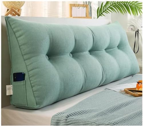 Queen Triangular Reading Wedge Pillow, Recliner Headboard Back Cushion Headboard Pillow Wedge Reading Pillow Gap Filler Triangular Cushion Waist Positioning Upholstery (Color : Peacock Blue, Size :
