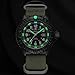 ADDIESDIVE Rugged Men's Military Watch Olive Nylon Strap 50 M Water Resistant Luminous Big Face Watch for Outdoor Activities