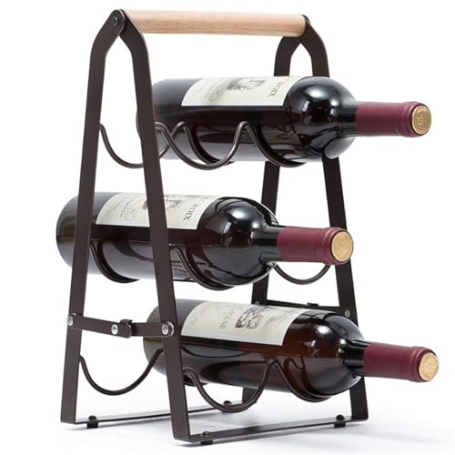 Soporte para botellas de vino de mesa plegable 6 botellas miniatura 1