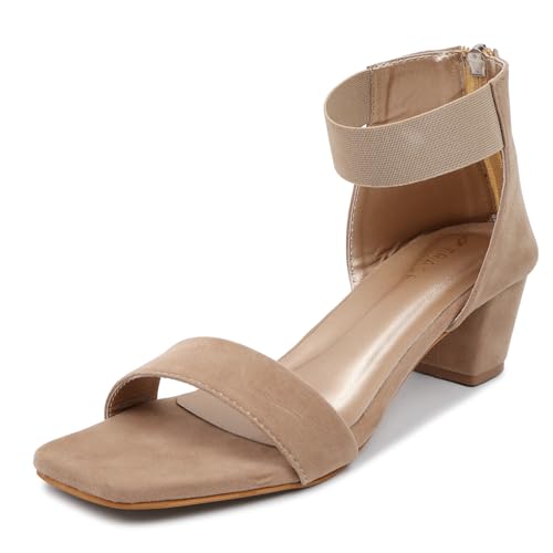 Image of TRASE Fancy And Comfortable Block Heel Sandals With Ankle Strap For Women And Girls - Women Footwear Heels - Stylish Block Heel Sandals For Women - Comfortable Ladies Heel Sandal