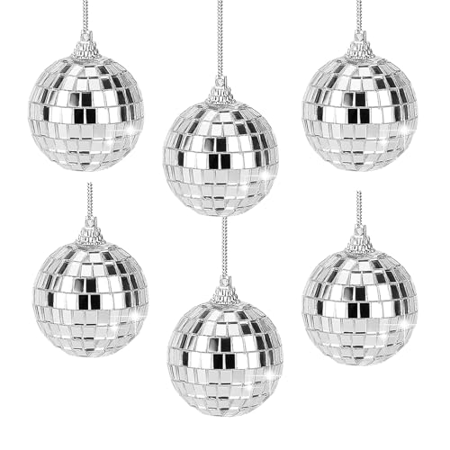Petites Boules à Facettes 6 Pièces - Boule Disco Miroir 5cm Mini Argent pour Disco Fever Années Bar Fête Sapin De Noël