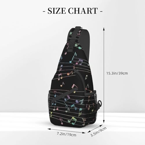 Music Notes Crossbody Bag Music Shoulder Bag Backpack Notes Sling Bag Chest Casual Daypack for Outdoor3