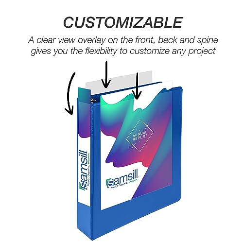 Image of Samsill Durable 1.5 Inch Binder, D Ring Binder, 100% Recycled Chipboard, Blueberry