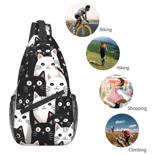 Bolso bandolera con estampado de gato para mujeres y hombres miniatura 6
