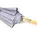 ThreeH Bamboo Black Umbrella for Rain Auto Open Solid Color Fashionable and Simple 190T 16 Ribs,KS08