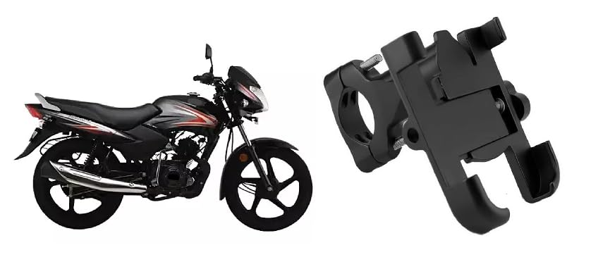 Bike Mobile Holder Metal (Aluminium Alloy) | 360° Rotation Handlebar Phone Mount | Anti-Vibration Clamp | Motorcycle & Cycle Mobile Stand Suitable for TVS Sport-picture-10