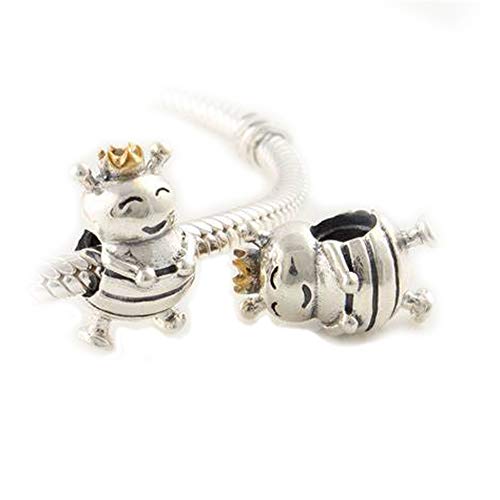 Bumble Honey Bee Charm Compatible with Pandora Charms Bracelets Gold Crown Sterling Silver Bead4