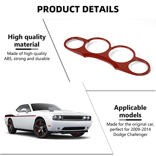 Razpoy For Challenger Center Consoles Dash Board Trim Cover Dashboard Frame Interior Decoration Accessories For Dodge Challenger 2009-2014(Red Carbon Fiber) #TOP2