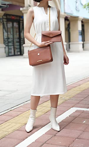 MKF Collection Crossbody Bag for Women, Envelope Clutch Pouch Vegan Leather Crossover Handbag Purse By Mia K3