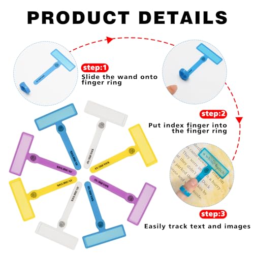 image for Skureay 12 PCS Guided Reading Strips, Dyslexia Tools for Kids, Colorfu