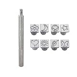 8Pcs Metal Pattern and Stamps Punch Set for Leather Craft Stamps Tools Art Steel Punch Metal Leather Punching Tools