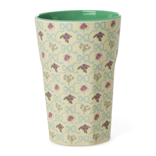 Rice Grand gobelet en mélamine – Imprimé nœud et bouqet – Gobelet pour enfant, vaisselle de camping, gobelet en mélamine incassable, sans BPA, 400 ml