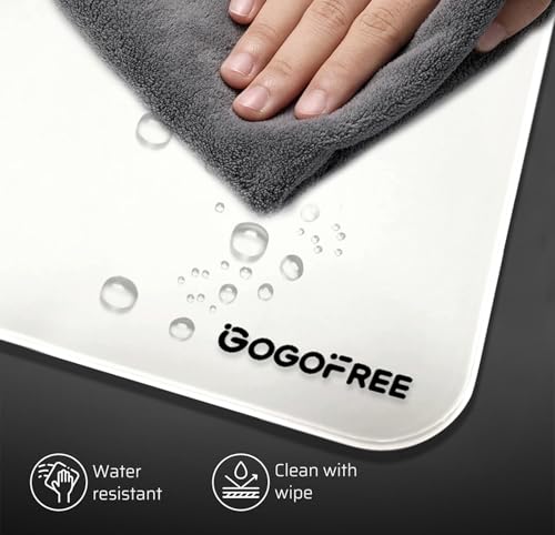 Image of Tempered Glass Gaming Mouse Pad, Professional Esport Hard Mouse Mat Ultra-Smooth Micro-Etched Surface for Top Speed and Control, Non-Slip Mousepad, Dirt & Scratch Resistant (White, 15.75 inchx19.69 inch)