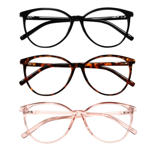 Image of Przene Blue Light Blocking Glasses for Women Men Round Cat Eye Blk /Demi /Pk
