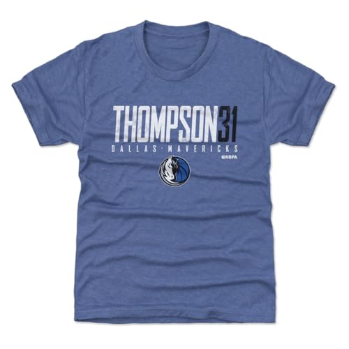 500 LEVEL Klay Thompson Dallas Mavericks Youth Shirt - Klay Thompson Dallas Mavericks Elite WHT (Tri Royal, 6-7Y Small)