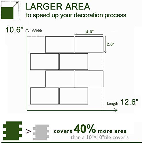 Stickgoo 06A-T 10-Sheet Peel And Stick Subway Tile, Stick On Tiles Backsplash thumb #3