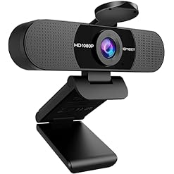 EMEET Full HD Webcam – C960 1080P Webcam mit Objektivabdeckung & Dual Mikrofon, 90 ° Streaming Kamera mit Automatische Lichtkorrektur, Plug & Play, für Linux, Win10, Mac OS