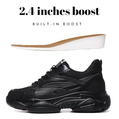 Men’s Elevator Chunky Sneakers 2.4" Height Increase – Invisible Height Boost Athletic Shoes – Fashion Thick-Soled Sport Sneakers – Breathable Walking & Gym Shoes for Casual and Streetwear3