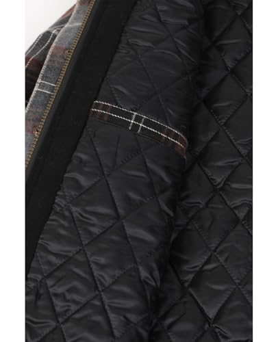 Image of ZENTHACE Men's Quilted Lined Hooded Plaid Jacket,Zipper & Snap Closure