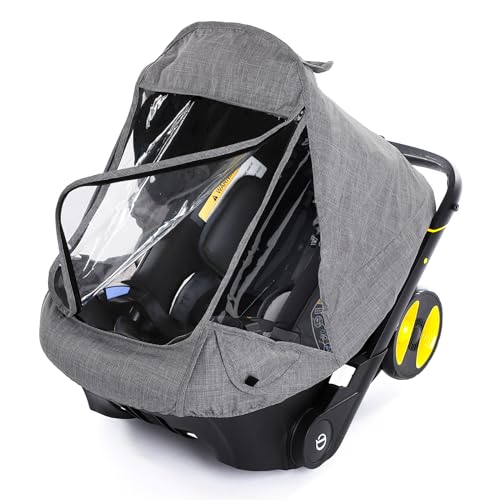 Image of Car Seat Rain Cover,Food Grade EVA,Universal Car Seat Rain,Waterproof, Windproof Protection,Protect from Dust Snow,Rain Cover Features Quick-Access Zipper Door and Side Ventilation(Grey)