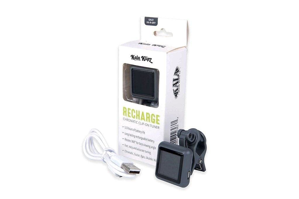 Kala KKRGRY Klipz Rechargeable Clip-On Tuner Chromatic/Gu