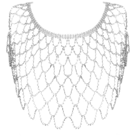 WeeH Diamond Tassel Shoulder Chain Bridal Jewelry Fashion Sexy Rhinestone Body Jewelry Costume Wedding Necklace Statement Cover