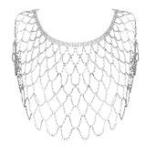 WeeH Diamond Tassel Shoulder Chain Bridal Jewelry Fashion Sexy Rhinestone Body Jewelry Costume Wedding Necklace Statement