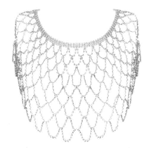 WeeH Diamond Tassel Shoulder Chain Bridal Jewelry Fashion Sexy Rhinestone Body Jewelry Costume Wedding Necklace Statement by WeeH - Used condition - US$20.90