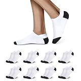 Mowenti Sneaker Socken Herren 43-46 Damen Tennissocken Sportsocken Laufsocken Wandersocken Running Socks 8 paar Weiß
