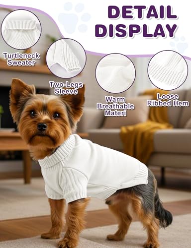 Image of Dog Sweaters for Small Medium Large Dog, Classic Turtleneck Pet Clothes Warm Thermal Doggy Winter Coat, Thick Double Knitting Collar Pullover Cold Weather Puppy Jacket for Indoor & Outdoor Wear