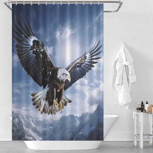 Rideau de douche polyester imperméable Aigle 122x183cm pour baignoire hôtel - 2