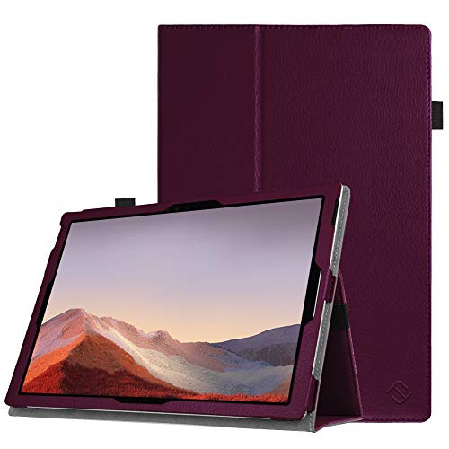 Fintie Case for Surface Pro 7+ / Pro 7 / Pro 6 - Premium Vegan Leather Slim Fit Folio Cover with Stylus Holder, Compatible with Microsoft Surface Pro 5 / Pro 4 3 and Type Cover Keyboard (Purple)