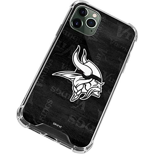 Skinit Clear Phone Case Compatible with iPhone 12 Pro - Officially Licensed NFL Minnesota Vikings Black & White Design
