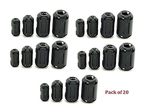SMIN 20 Pcs Black RFI EMI Noise Suppressor Cable Clip