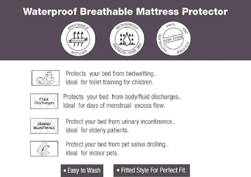 Image of Utopia Bedding Cotton Waterproof and dustproof Water absorbant Terry Fitted Mattress Protector (72x78 inches) Gray
