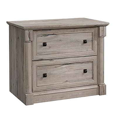 Sauder Palladia 2 Drawer File Cabinet, Lateral Filing Cabinets for Home Office, Hanging File Folders Organizer, Interlocking Drawers, in Split Oak Finish