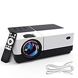 Wsky Portable Home Theater Projector - Best 84-LED Outdoor Movie Projector - Support 1080P - Compatible with Fire TV Stick, PS4, HDMI, VGA, AV and USB