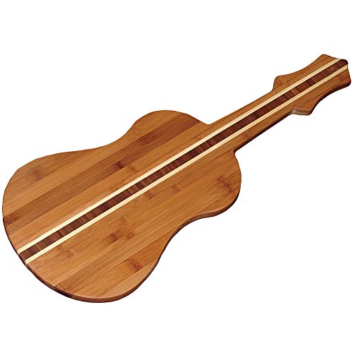 Tabla de Cortar y Servir de Bambú en Forma de Ukelele miniatura 1