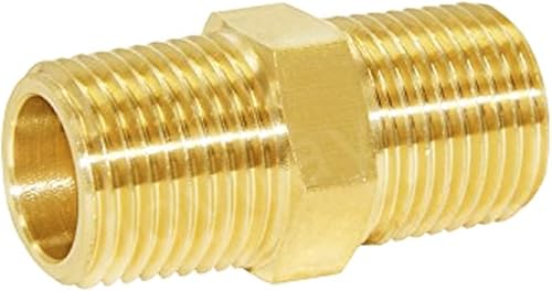 Miniatura 5 de Joywayus Tetina hexagonal de latón igual a 5 piezas NPT macho de 14 pulgadas + 5 piezas NPT hembra de 14 pulgadas (paquete de 10)