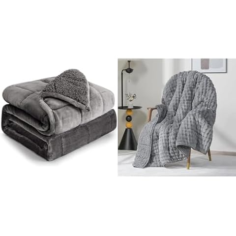 Cottonblue Buy Together to Save More- Sherpa Fleece Weighted Blanket for Adults Teens Cover