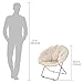 mDesign Urban Papasan Folding Moon Chair - Large Saucer UFO Chair with Collapsible Metal Frame - Fuzzy Foldable Dish Seat for Home Office, Living Room, Dorm Room, and Bedroom - Beige/Silver