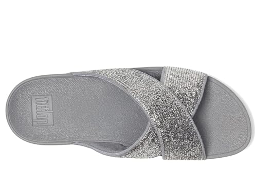 FitFlop Women's Lulu Crinkled-Shimmer Cross Slides Wedge Sandal2
